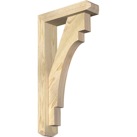 Ekena Millwork Merced Craftsman Rough Sawn Bracket w/ Offset Brace, Douglas Fir, 4"W x 14"D x 26"H BKT0402X14X26MRC04RDF